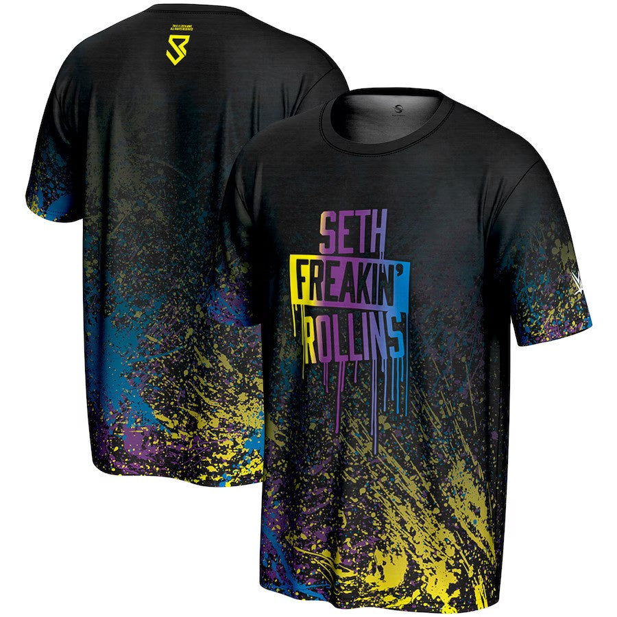 Seth "Freakin" Rollins WWE ProSphere Graffiti T-Shirt - Black - UKASSNI