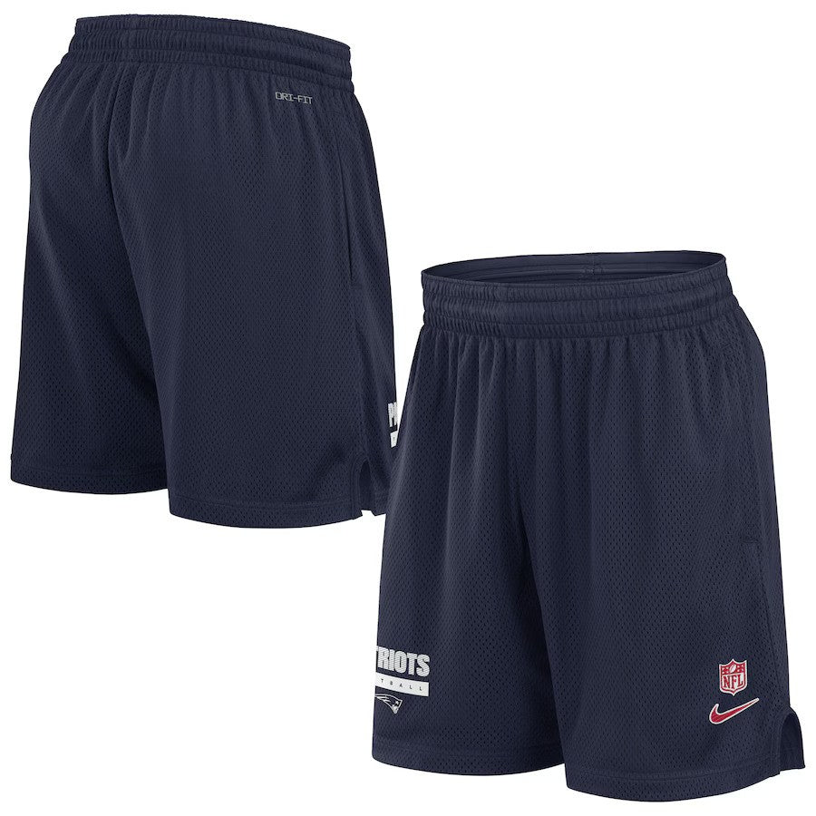 New England Patriots Nike 2024 Sideline Performance Mesh Shorts - Navy - UKASSNI