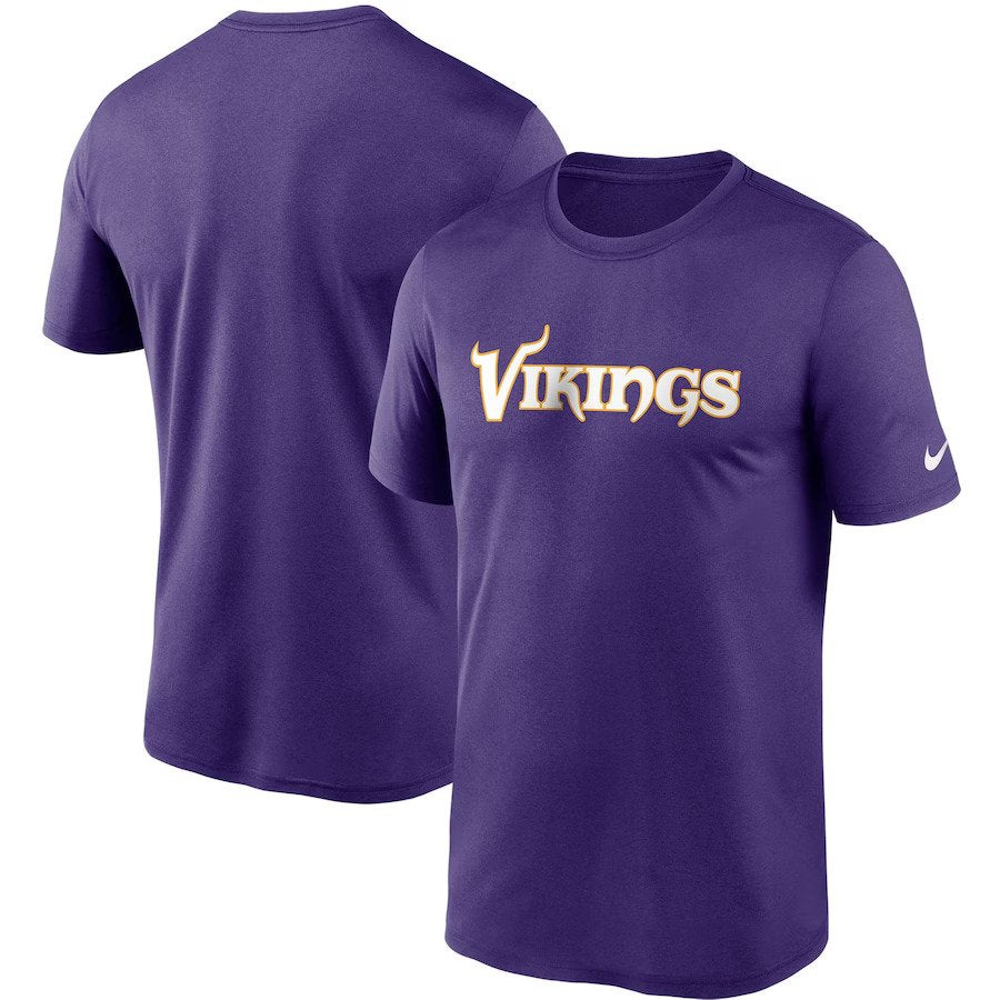 Minnesota Vikings NFL UK Nike Wordmark Legend Performance T-Shirt - Purple - UKASSNI
