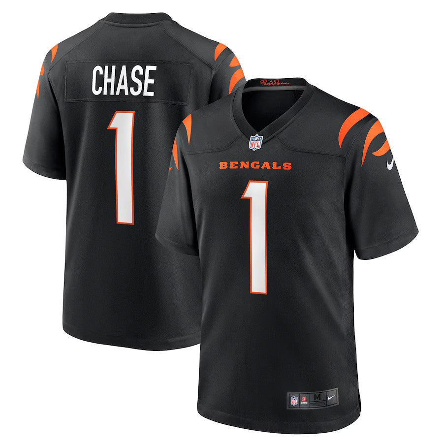 Cincinnati Bengals NFL Ja’Marr Chase Nike Game Jersey – Black (USA Stock) - UKASSNI