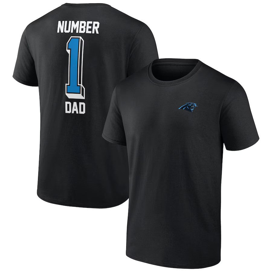 Carolina Panthers Number One Dad T-Shirt - Black - UKASSNI