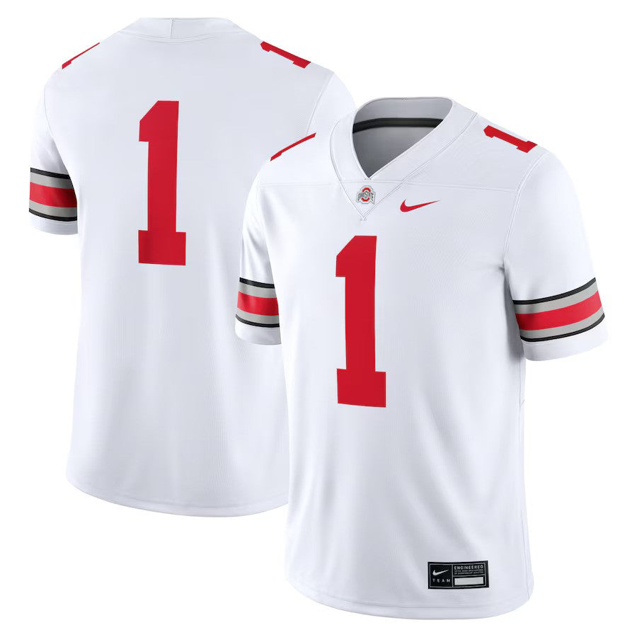 #1 Ohio State Buckeyes Nike Game Jersey - White - UKASSNI