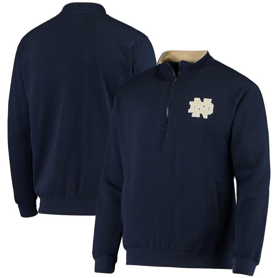 Notre Dame Fighting Irish Colosseum Tortugas Logo Quarter-Zip Jacket - Navy - UKASSNI