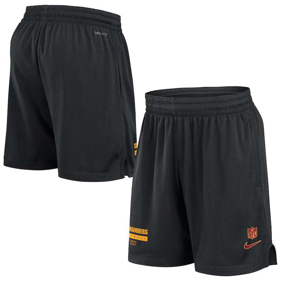 Washington Commanders Nike 2024 Sideline Performance Mesh Shorts - Black - UKASSNI