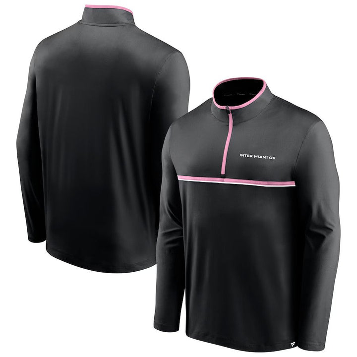 Inter Miami MLS UK CF Large Fanatics Branded Lineup Quarter-Zip Jacket - Black - UKASSNI