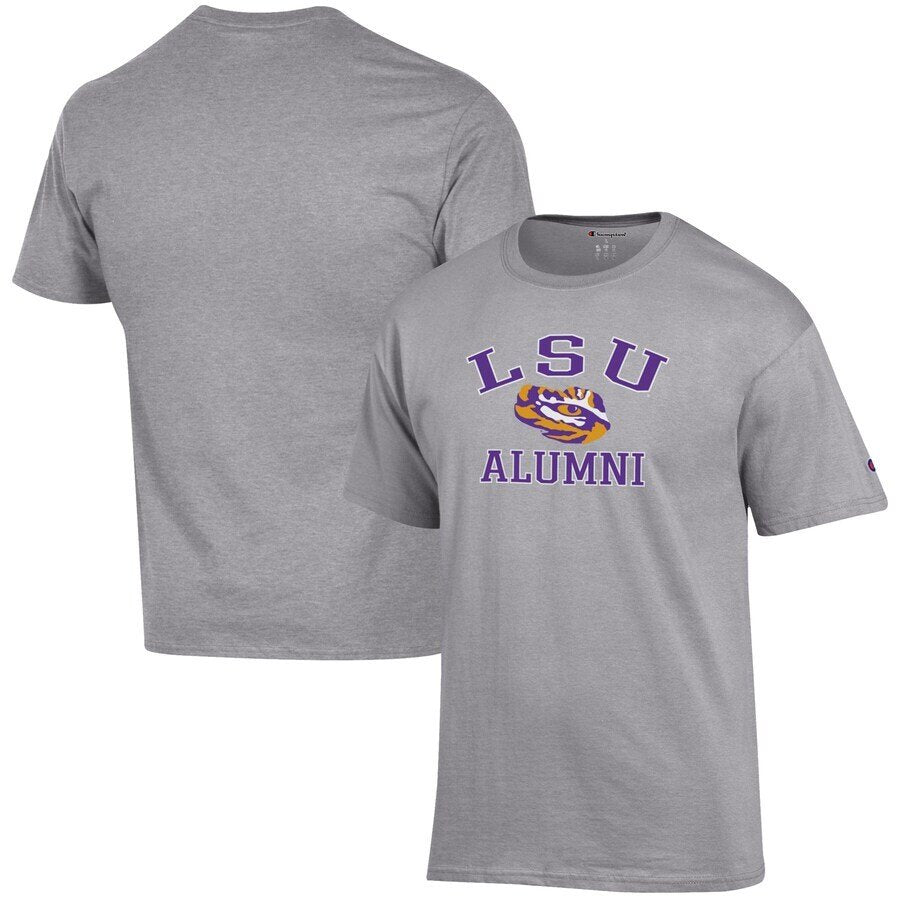LSU Tigers Champion Alumni Logo T-Shirt - Gray - UKASSNI