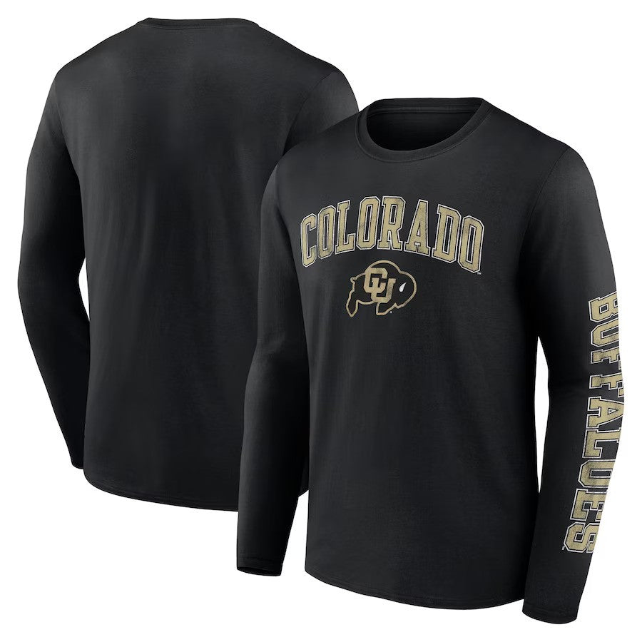 Colorado Buffaloes Fanatics Branded Distressed Arch Over Logo Long Sleeve T-Shirt - Black - UKASSNI