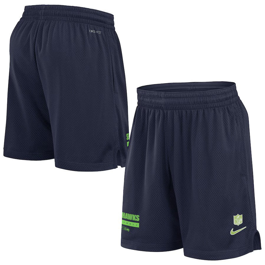 Seattle Seahawks Nike 2024 Sideline Performance Mesh Shorts - College Navy - UKASSNI