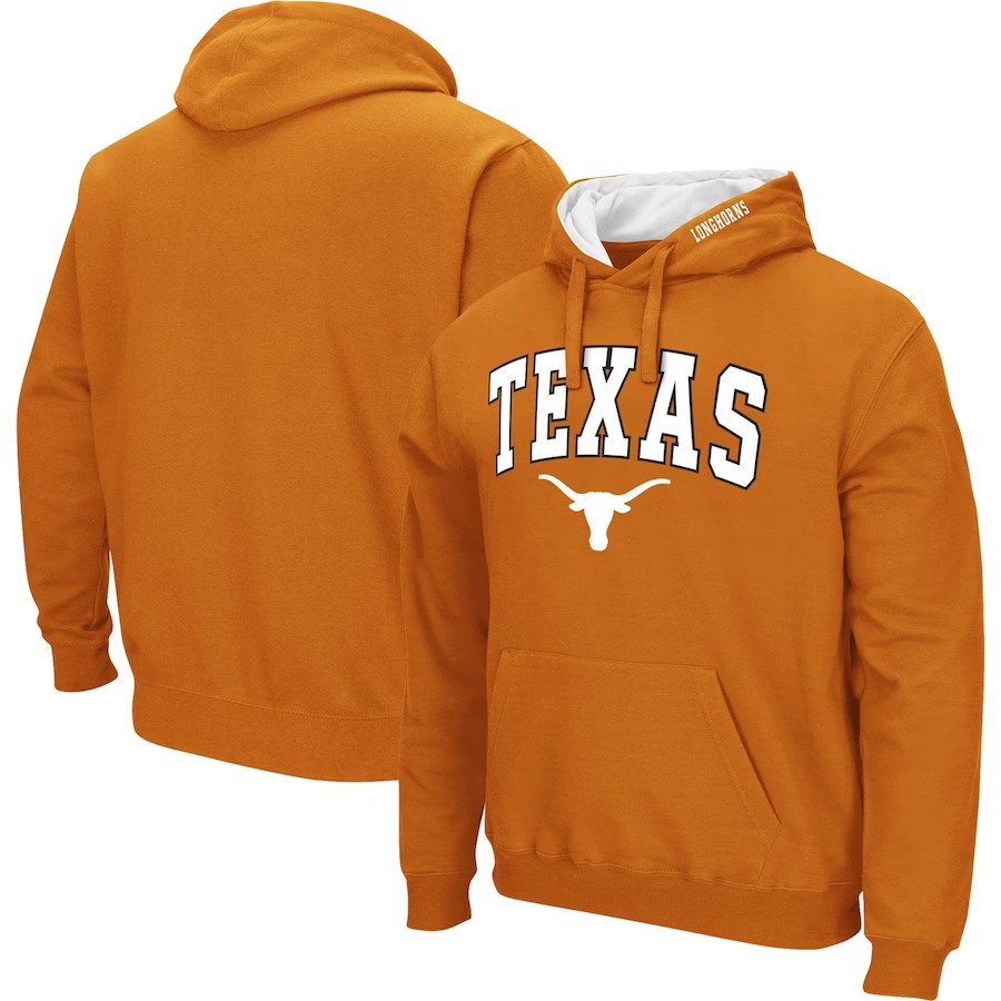 Texas Longhorns Colosseum Arch & Logo 3.0 Pullover Hoodie - Burnt Orange - UKASSNI