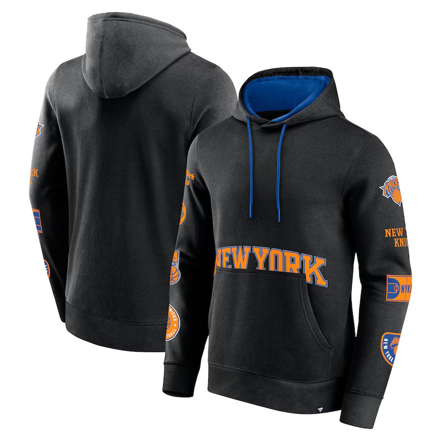 New York Knicks Fanatics Home Court Pullover Hoodie - Black - UKASSNI