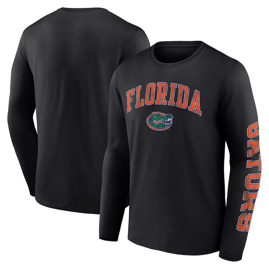 Florida Gators Fanatics Branded Distressed Arch Over Logo Long Sleeve T-Shirt - Black - UKASSNI