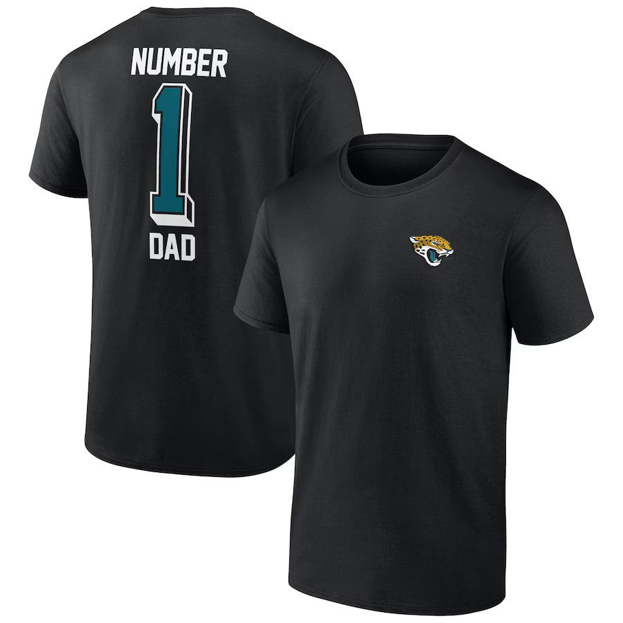 Jacksonville Jaguars Number One Dad T-Shirt - Black - UKASSNI