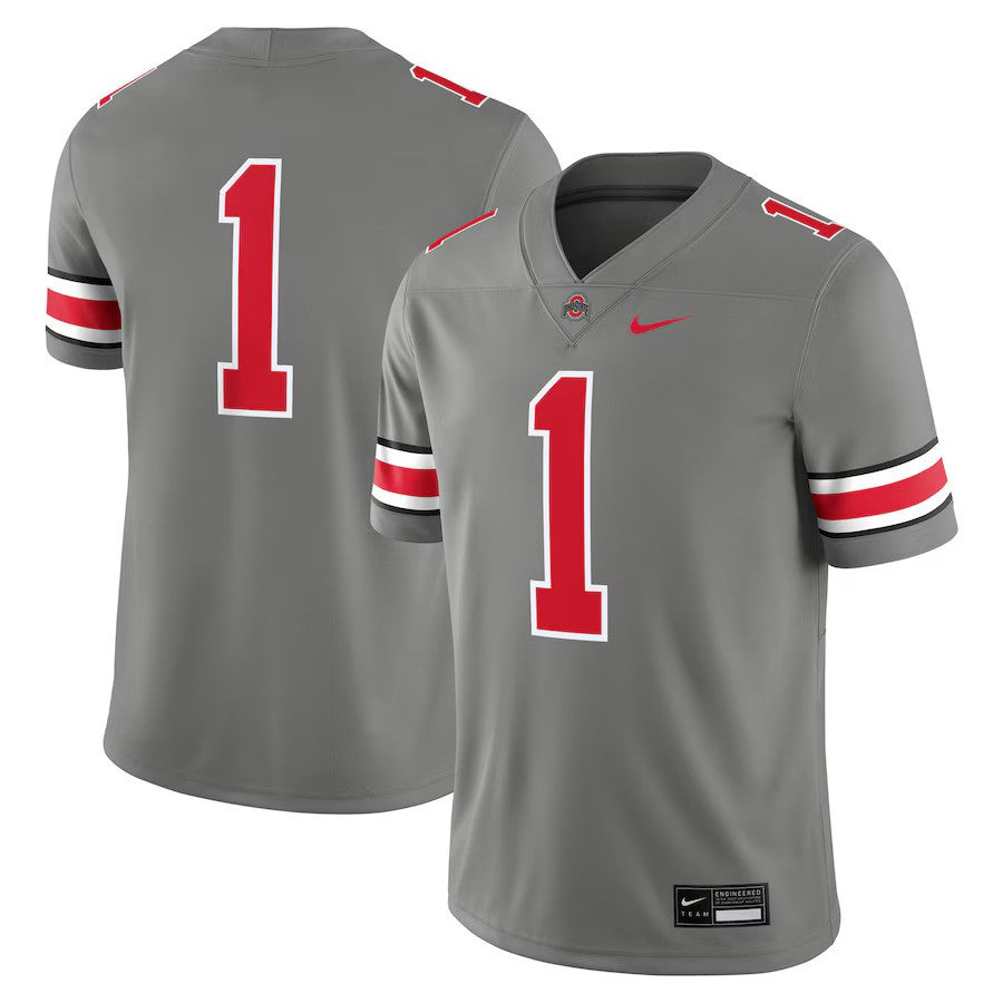 #1 Ohio State Buckeyes Nike Alternate Game Jersey - Steel - UKASSNI