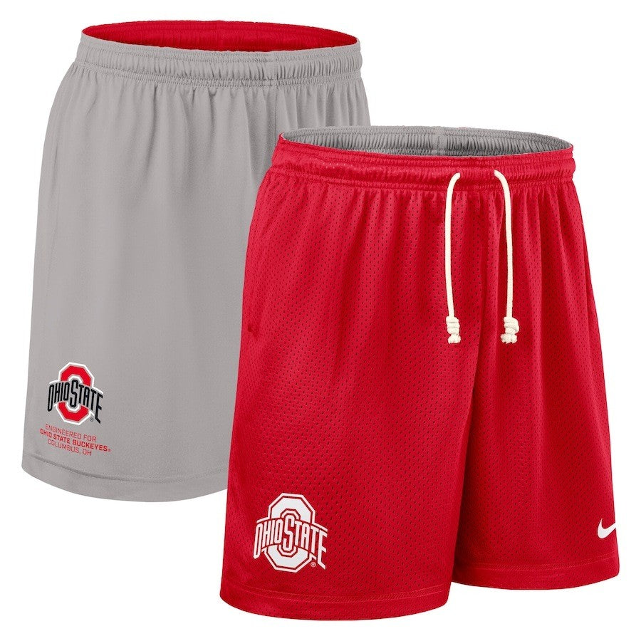 Ohio State Buckeyes NCAA Nike 2025 Sideline Reversible Performance Shorts - Scarlet/Gray - UKASSNI
