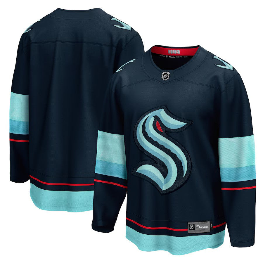 Seattle Kraken NHL Fanatics Home Breakaway Jersey – Deep Sea Blue (USA Stock) - UKASSNI