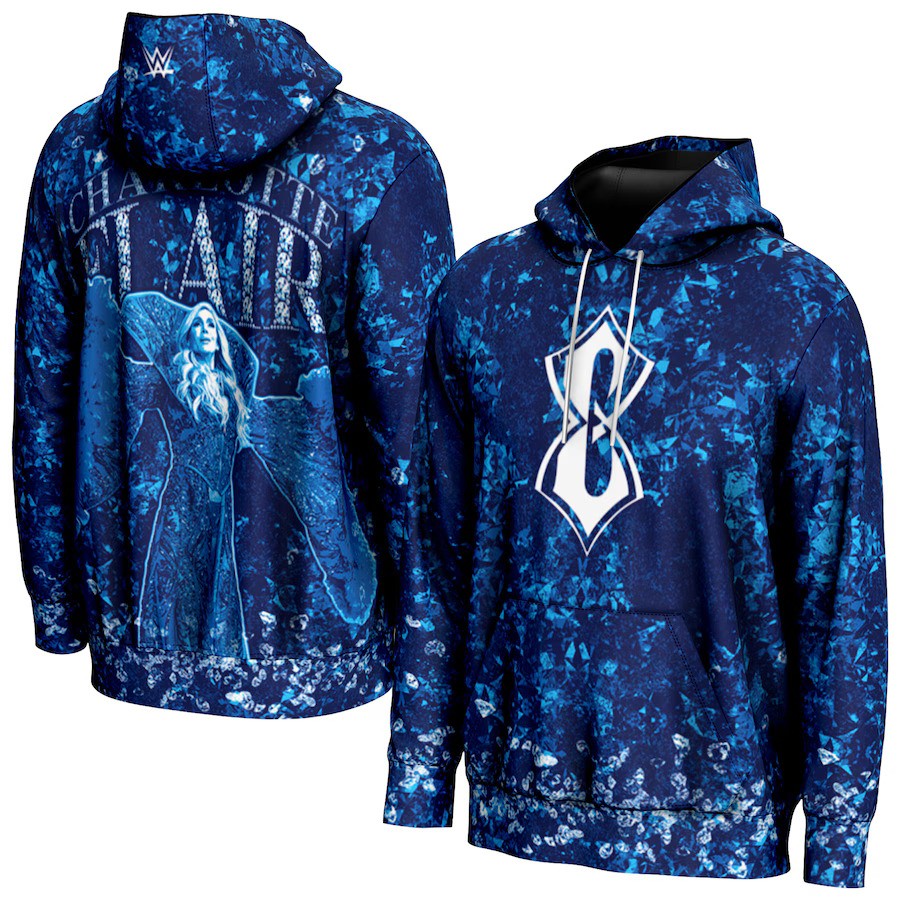 Charlotte Flair WWE ProSphere Superstar Pullover Hoodie – Blue (USA Stock) - UKASSNI