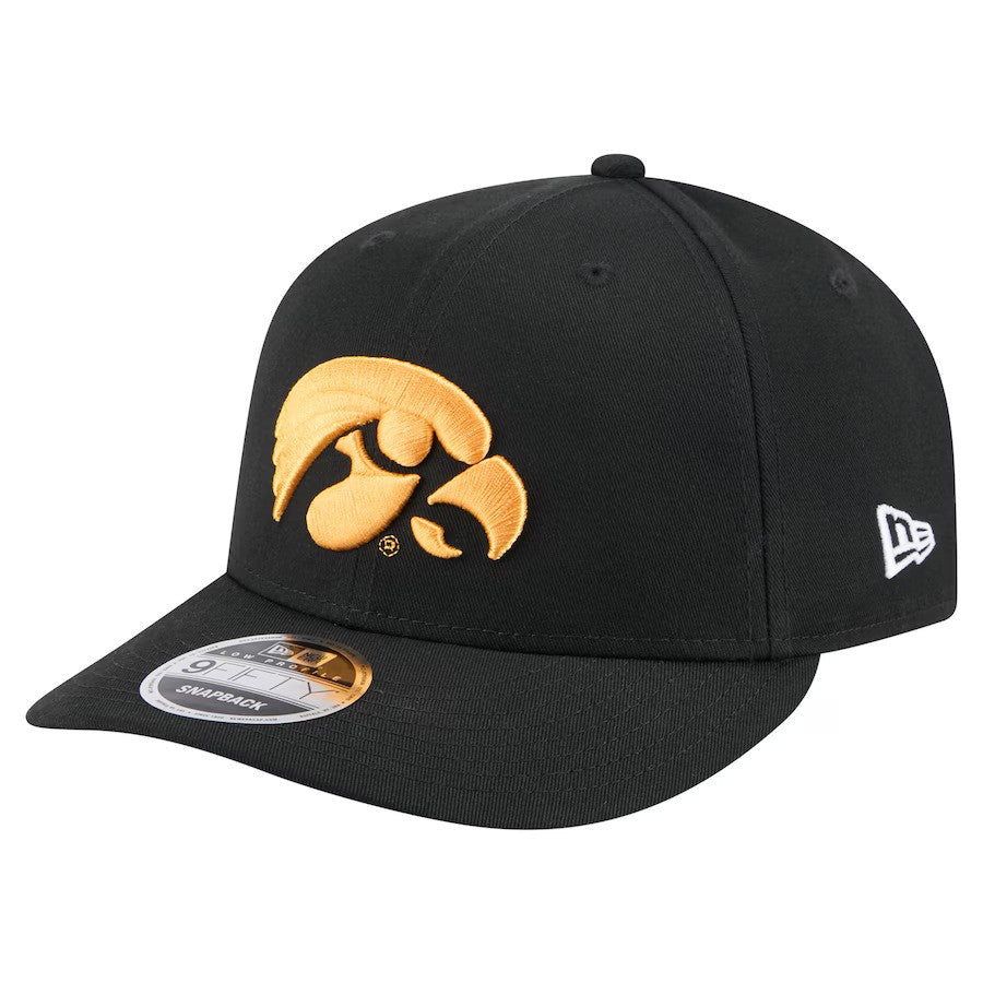 Iowa Hawkeyes NCAA New Era Low Profile 9FIFTY Snapback Hat - Black - UKASSNI