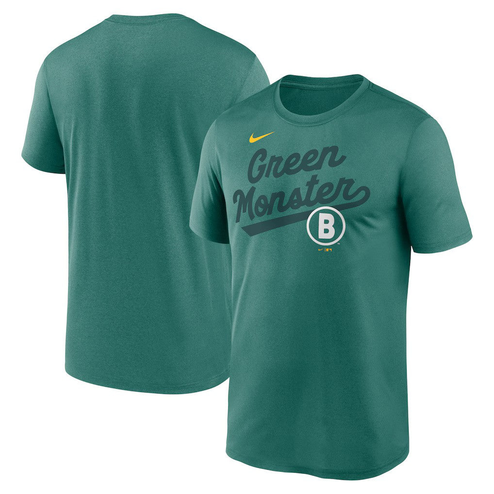 Boston Red Sox Nike MLB 2025 City Connect Legend Team Phrase Script Performance T-Shirt - Green - UKASSNI