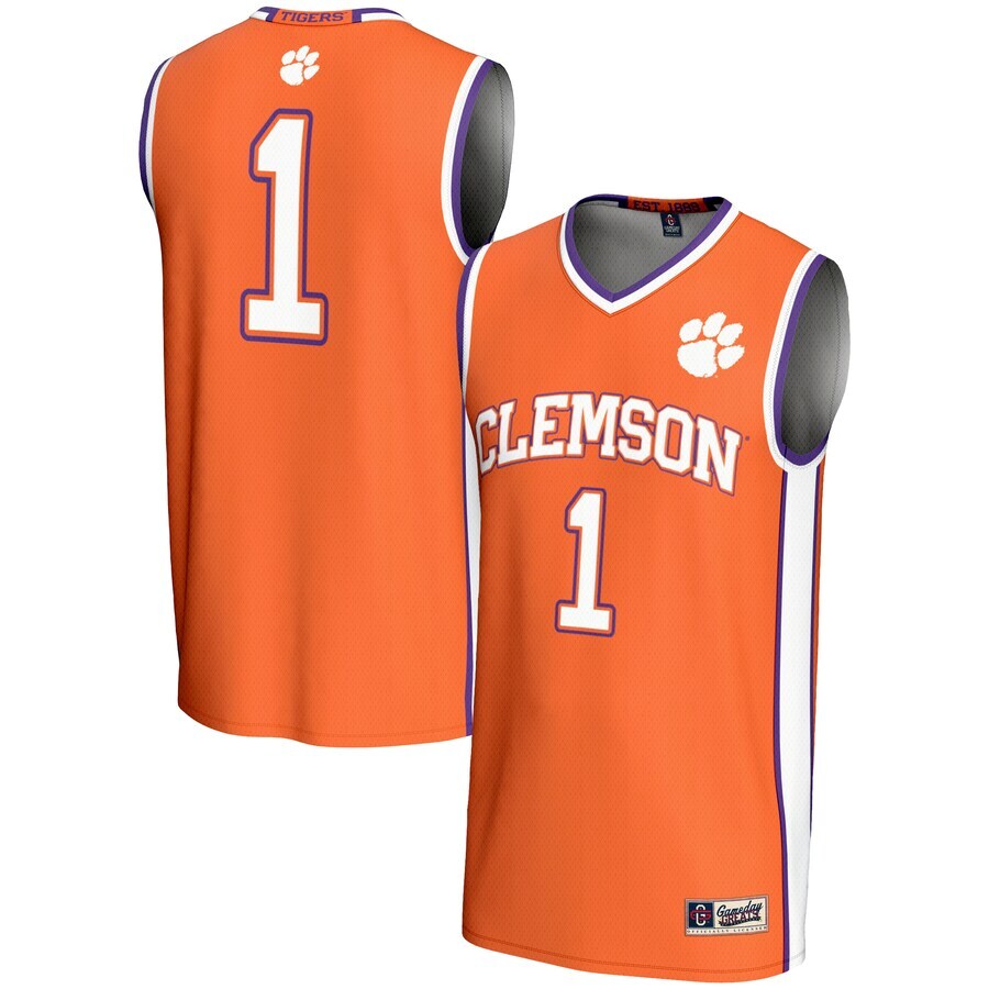 #1 Clemson Tigers NCAA GameDay Greats Lightweight Basketball Jersey - Orange - UKASSNI