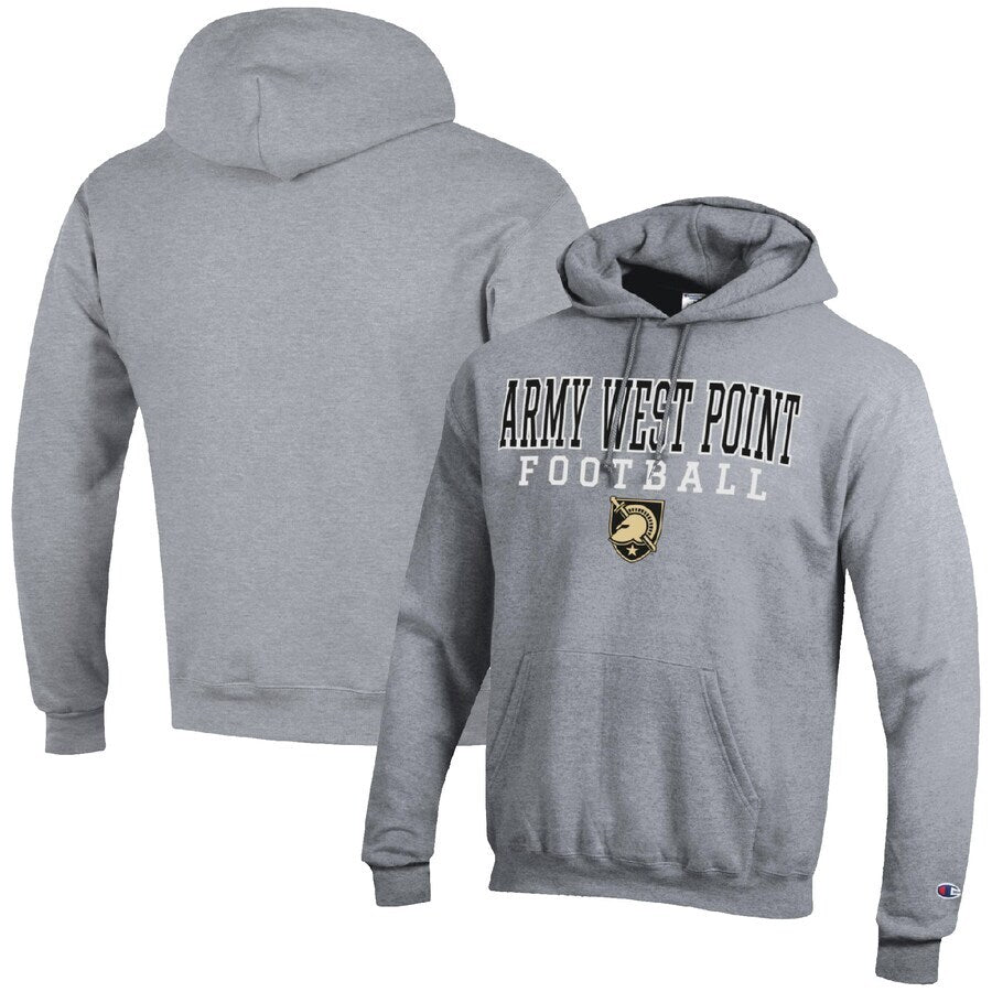 Army Black Knights NCAA Champion Football Stack Pullover Hoodie - Heather Gray - UKASSNI