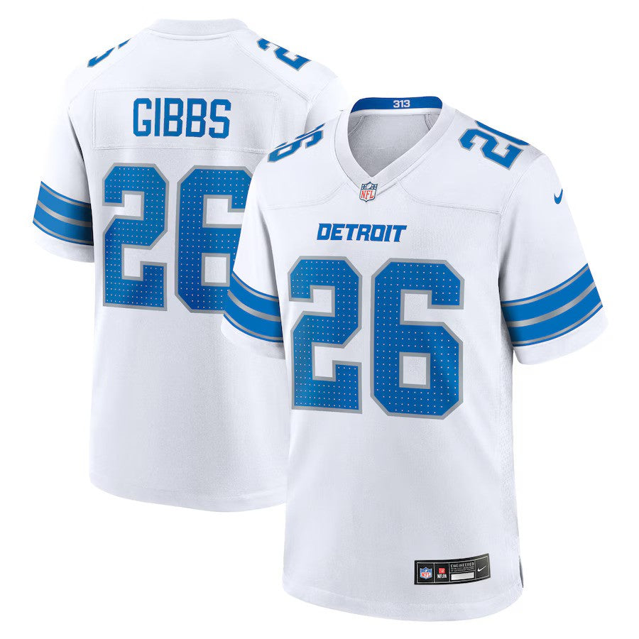 Jahmyr Gibbs Detroit Lions Nike Game Jersey - White - UKASSNI