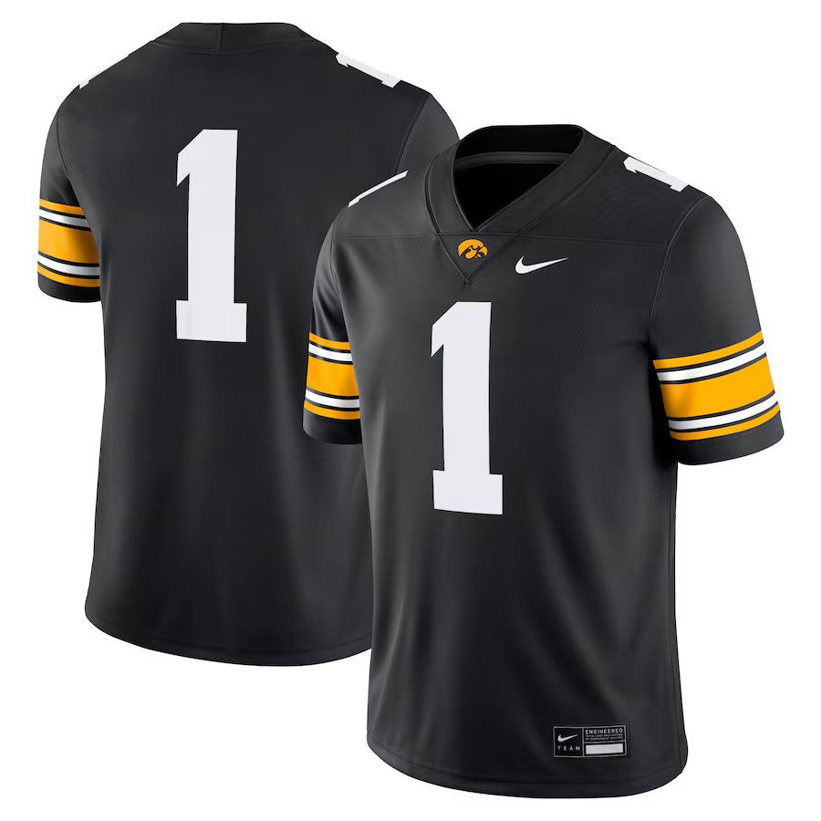 #1 Iowa Hawkeyes NCAA Nike Game Jersey - Black (USA Stock) - UKASSNI