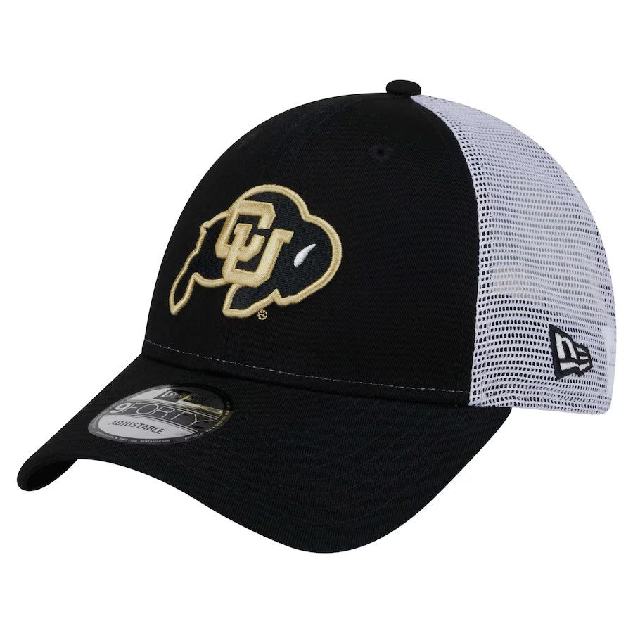 Colorado Buffaloes New Era Trucker 9FORTY Adjustable Hat - Black - UKASSNI