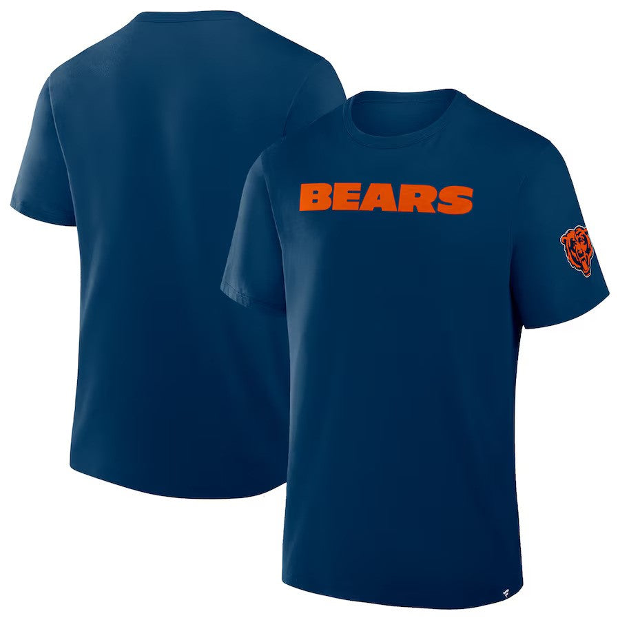 Chicago Bears NFL Fanatics Legacy Cotton T-Shirt - Navy - UKASSNI