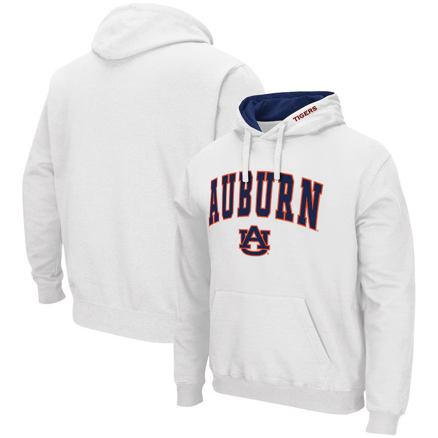 Auburn Tigers NCAA Colosseum Arch & Logo 3.0 Pullover Hoodie – White (USA Stock) - UKASSNI