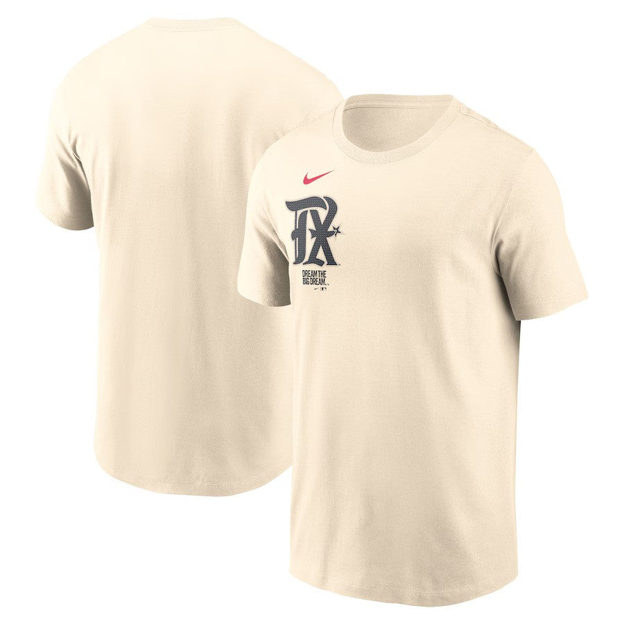 Texas Rangers Nike City Connect Wordmark T-Shirt - Cream - UKASSNI