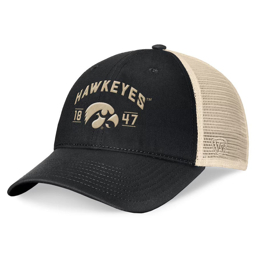 Iowa Hawkeyes Top of the World Heritage Waylon Trucker Adjustable Hat - Black - UKASSNI