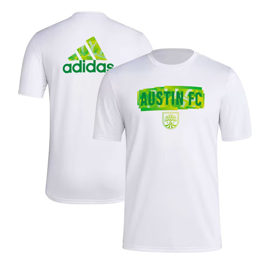 Austin FC adidas Local Pop AEROREADY T-Shirt - White - UKASSNI