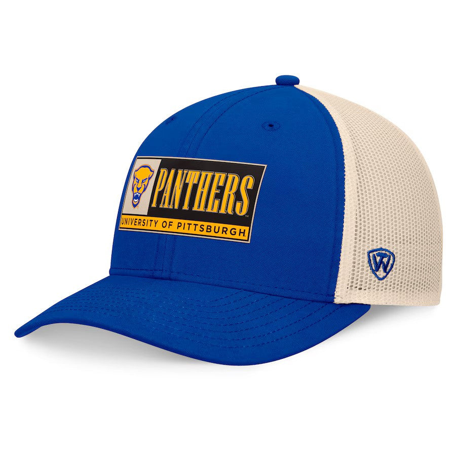 Pitt Panthers NCAA Top of the World Bennett Trucker Adjustable Hat - Royal/Natural (USA Stock) - UKASSNI