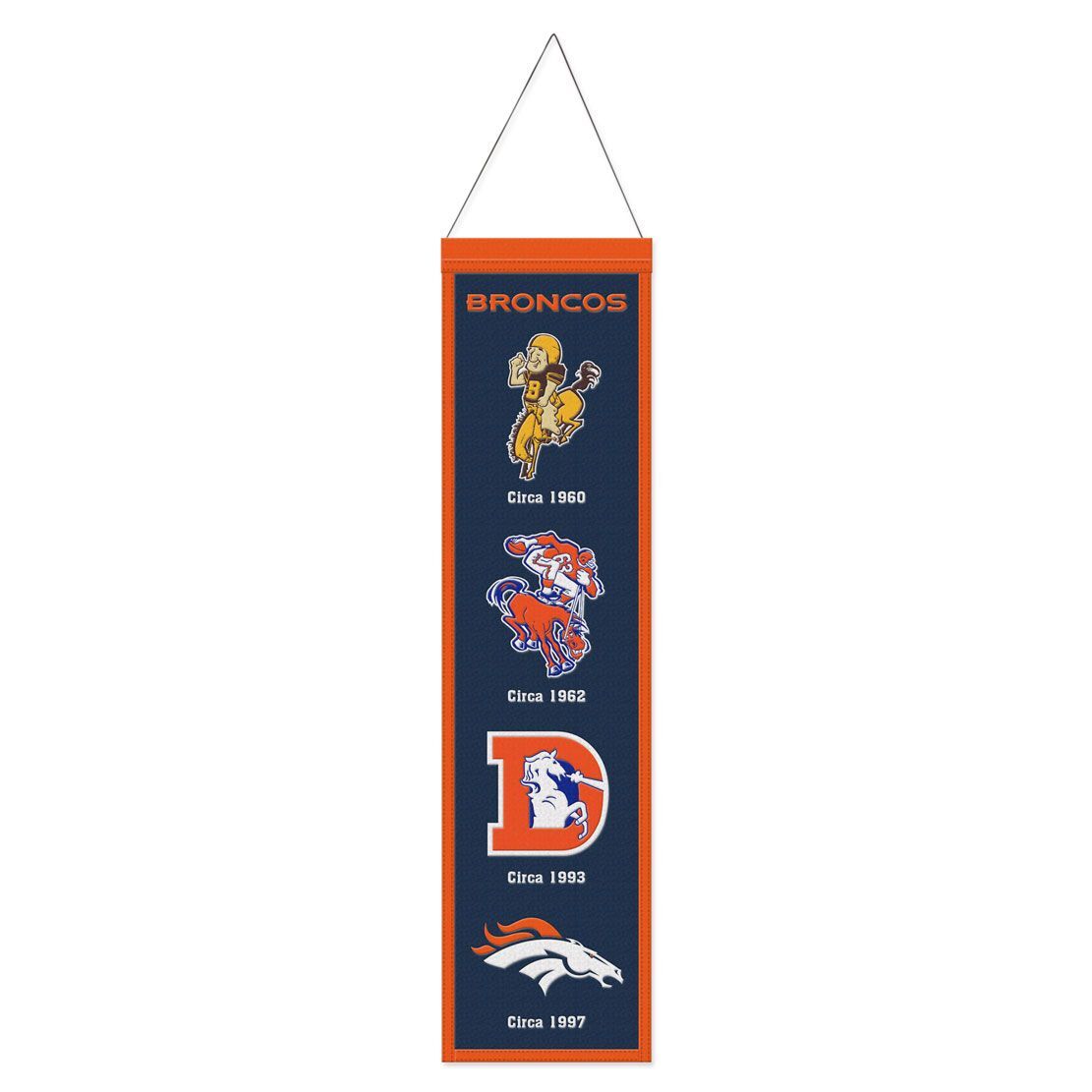 Denver Broncos Wincraft 8'' x 32'' Evolution Wool Banner (UK Stock) - UKASSNI