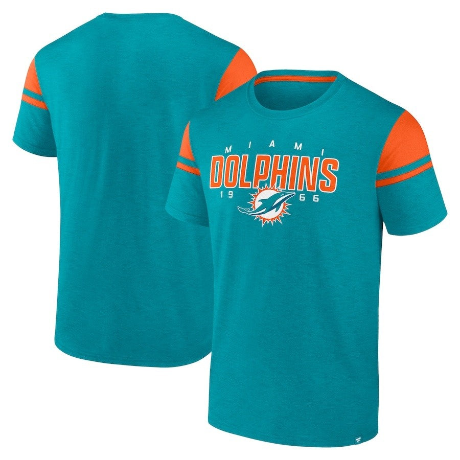 Miami Dolphins Fanatics Old School Play Slub T-Shirt - Aqua - UKASSNI