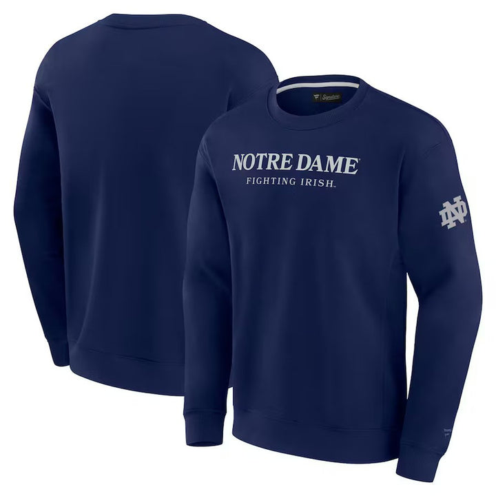 Notre Dame Fighting Irish NCAA UK Small Fanatics Unisex Elements Unlimited Fleece Pullover Sweatshirt - Navy + Free Gift