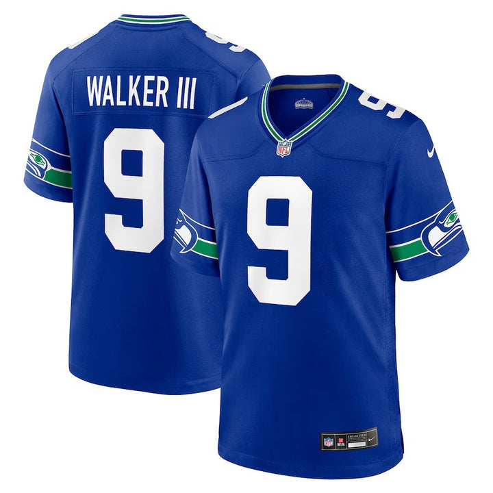 Seattle Seahawks NFL Kenneth Walker III Nike Throwback Game Jersey – Royal – Small (UK Stock) - UKASSNI