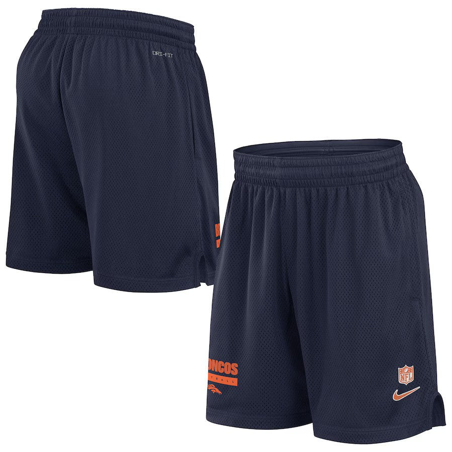 Denver Broncos Nike 2024 Sideline Performance Mesh Shorts - Navy - UKASSNI