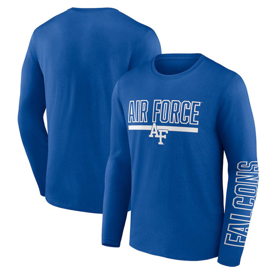 Air Force Falcons Fanatics Modern Two-Hit Long Sleeve T-Shirt - Royal - UKASSNI