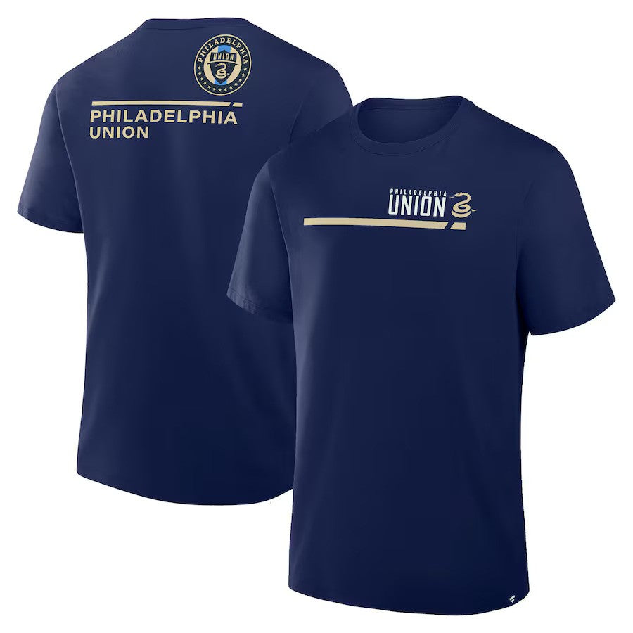 Philadelphia Union MLS Fanatics Corner Kick Legacy T-Shirt - Navy - UKASSNI