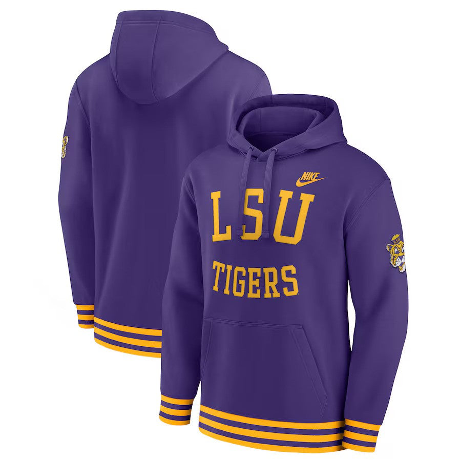 LSU Tigers Nike Legacy Retro Pullover Hoodie - Purple - UKASSNI