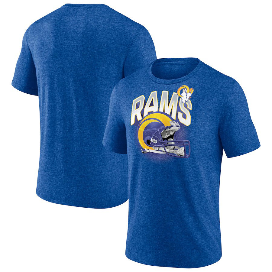 Los Angeles Rams Fanatics End Around Tri-Blend T-Shirt - Heathered Royal - UKASSNI