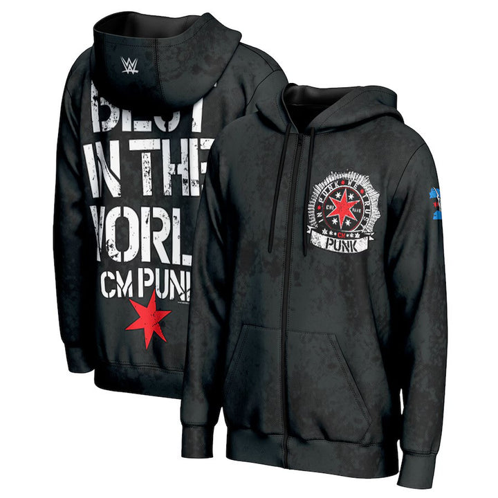 CM Punk In Punk We Trust ProSphere Full-Zip Hoodie – Black (UK Stock) - UKASSNI