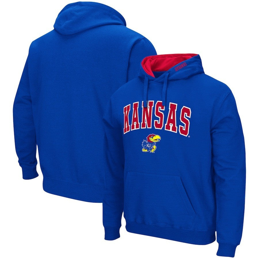 Kansas Jayhawks Colosseum Arch & Logo 3.0 Pullover Hoodie - Royal - UKASSNI