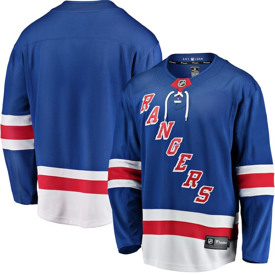 New York Rangers NHL Fanatics Breakaway Home Jersey – Blue (USA Stock) - UKASSNI