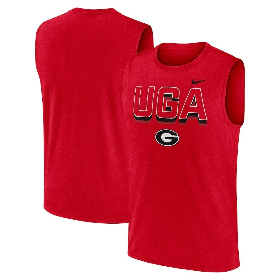 Georgia Bulldogs NCAA Nike Primetime Tricode Legend Performance Tank Top – Red (USA Stock) - UKASSNI
