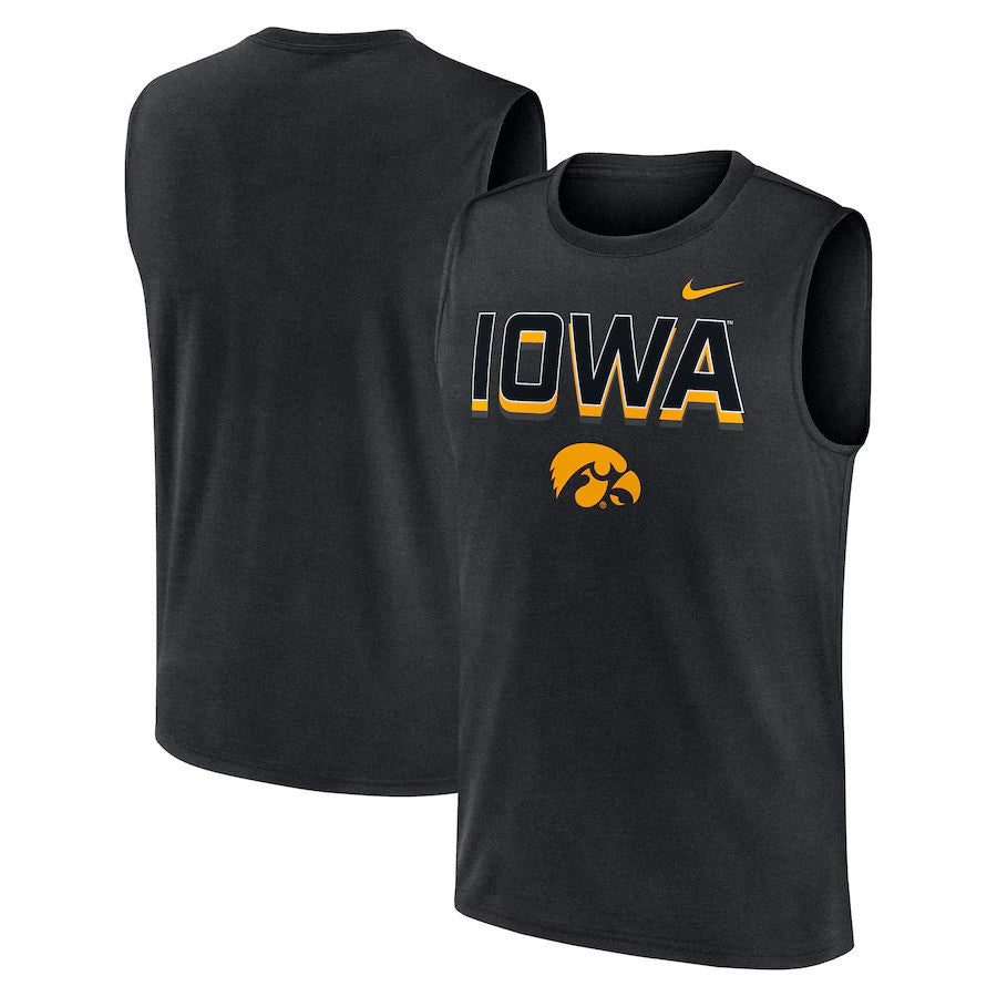 Iowa Hawkeyes NCAA Nike Primetime Tricode Legend Performance Tank Top – Black (USA Stock) - UKASSNI
