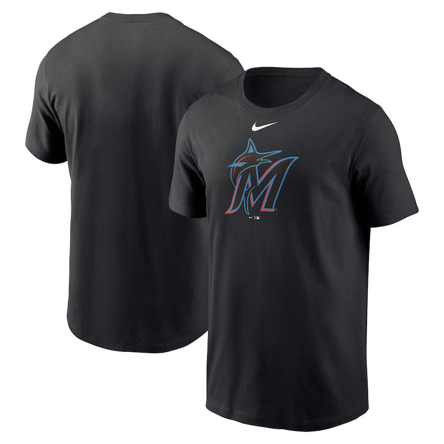 Miami Marlins Nike Fuse Logo T-Shirt - Black - UKASSNI