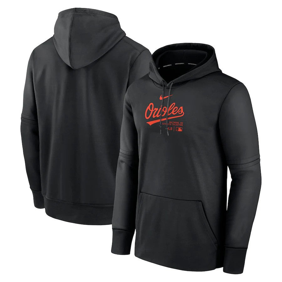 Baltimore Orioles Nike Authentic Collection Practice Performance Pullover Hoodie - Black - UKASSNI