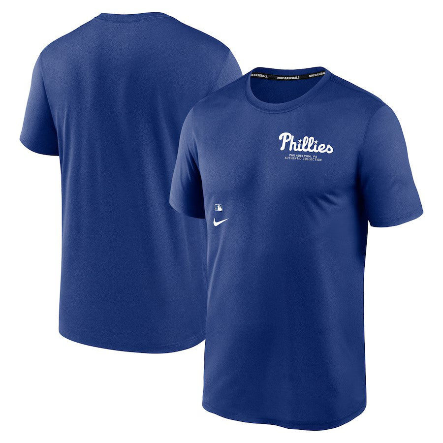 Philadelphia Phillies Nike Authentic Collection Early Work Tri-Blend Performance T-Shirt - Royal - UKASSNI